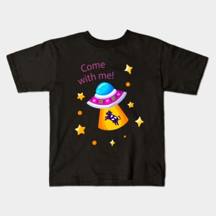 Stars on the background of a spaceship Kids T-Shirt